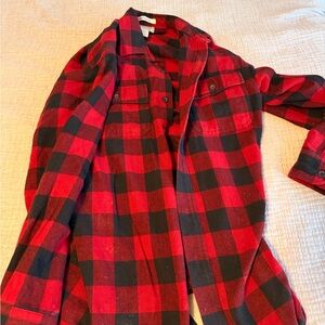 L.L. Bean Red and Black Checkered Shirt
